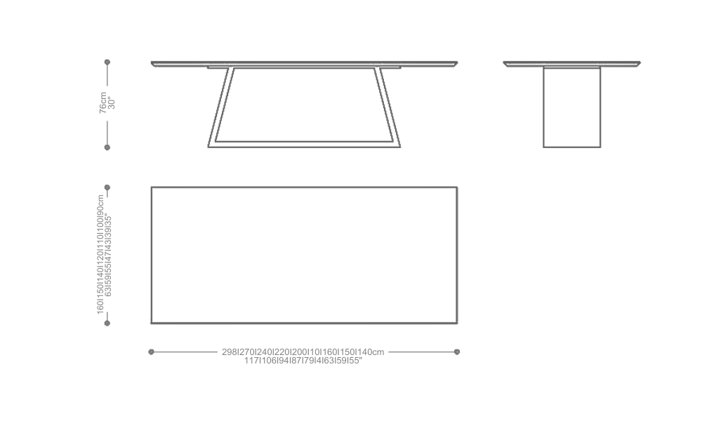 Image of the main dimensions of the product